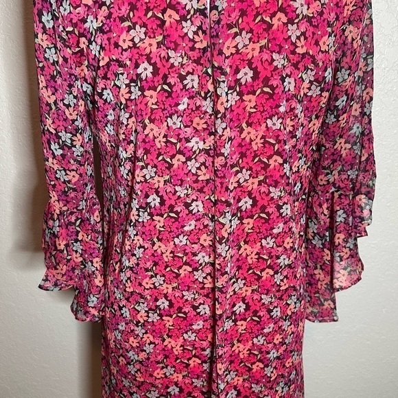Calvin Klein floral flutter sleeve dress size 6 - Picture 2 of 3
